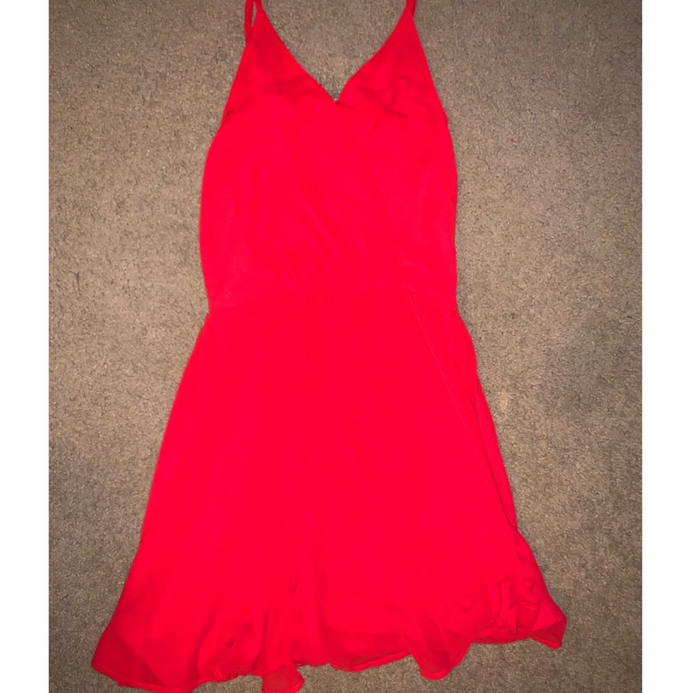 Lulu’s Open Back Ruffle Detail Fit And Flare Dress - Picture 2 of 6
